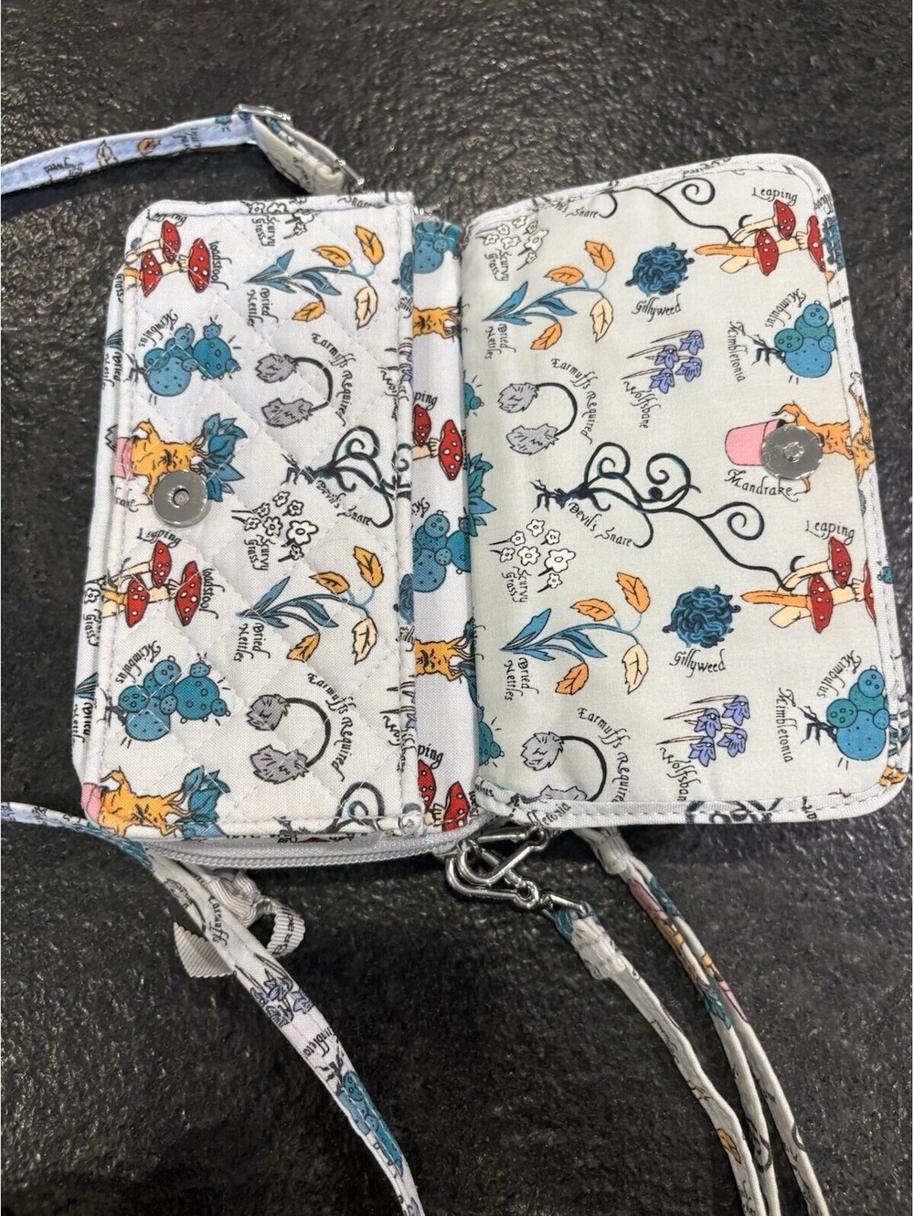 Vera Bradley Harry Potter Floral Multicolor Crossbody Zip Wallet ID Window - Picture 7 of 13